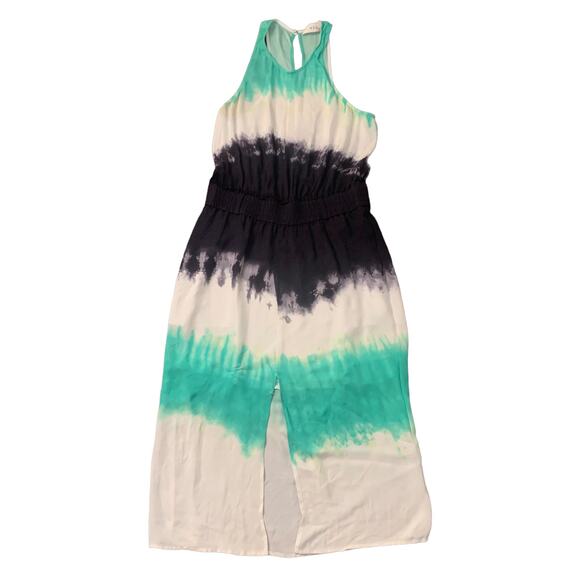 A.L.C. Tallulah white green & navy tie-dye sleeveless silk midi dress size 6 - Picture 14 of 15